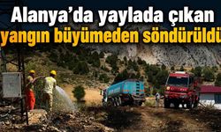Alanya'da yaylada çıkan yangın büyümeden söndürüldü