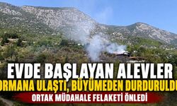 Antalya Akseki'de evde başlayan yangın ormana sıçramadan kontrol altına alındı
