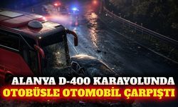 Alanya'da yolcu otobüsü ile otomobil çarpıştı: 1 yaralı