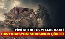 Finike'de 116 yıllık tescilli cami restorasyonda çöktü