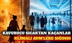 Sıcaklardan bunalan Antalyalılar AVM'lere sığındı
