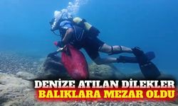 Antalya'da dilek kağıtları deniz ekosistemini tehdit ediyor