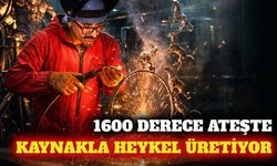 Antalya'da endüstriyel kaynak tekniğiyle heykel üretiyor