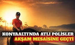 Konyaaltı'nda atlı polislerin mesaisi sıcağa göre değişti