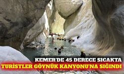 Kemer Göynük Kanyonu 45 derece sıcakta turist sığınağı oldu