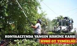 Konyaaltı'nda yangın riskine karşı ot temizliği sürüyor
