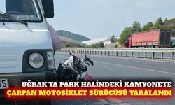 Uğrak'ta park halindeki araca çarpan motosikletli yaralandı