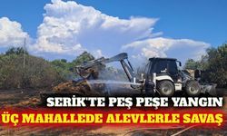 Serik'te aynı gün üç farklı mahallede zirai alan yangını