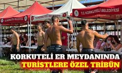 Korkuteli güreşlerinde yabancı turistler için özel tribün