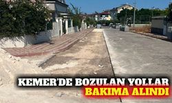 Kemer'de bozulan yollarda 2,5 kilometrelik bakım başladı