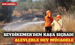 Seydikemer'den Kaş'a sıçrayan yangına havadan müdahale