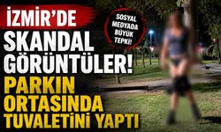 İzmir'de skandal görüntüler! Parkın ortasında tuvaletini yaptı