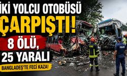 İki yolcu otobüsü çarpıştı, 8 ölü, 25 yaralı