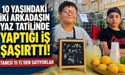 10 Yaşındaki İki Arkadaş Limonata Satarak Harçlık Biriktiriyor