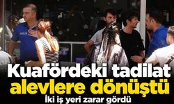 Antalya’da kuaförde çıkan yangın bitişik dükkâna sıçradı