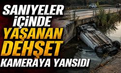Manavgat’ta otomobil dereye uçtu: Kaza kameraya yansıdı