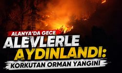 Alanya'da gece alevlerle aydınlandı: Korkutan orman yangını