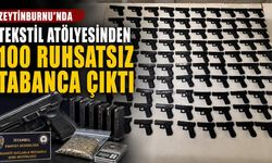 Tekstil atölyesinden 100 ruhsatsız tabanca çıktı