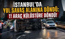 İstanbul'da yol savaş alanına döndü: 11 araç külüstüre döndü!