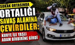 Sokak ortasında ortalığı savaş alanına çevirdiler: Kurye ile yaşlı adam birbirine girdi