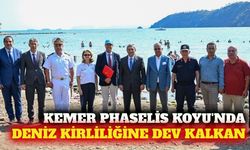 Kemer Phaselis'te denize 575 metrelik atık bariyeri kuruldu