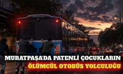 Muratpaşa'da patenli çocukların tehlikeli otobüs yolculuğu