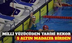 Milli yüzücü Defne Kurt 5 altın madalyayla tarihe geçti