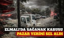Elmalı'da aniden bastıran sağanak taşkına yol açtı