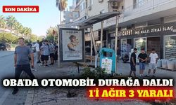 Oba'da otomobil otobüs durağına daldı: 3 yaralı
