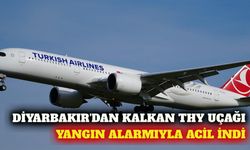 Diyarbakır'da THY uçağı yangın ikazı üzerine geri döndü