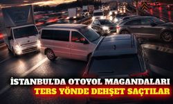 İstanbul'da otoyolda ters yöne giren sürücüler kamerada