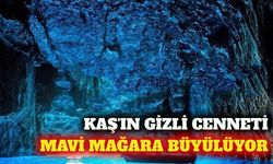 Kaş'taki Mavi Mağara su altı zenginliğiyle dikkat çekiyor