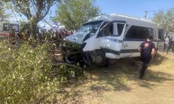 Tarım işçilerini taşıyan minibüs ağaca çarptı: 14 yaralı
