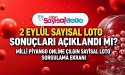 2 Eylül Sayısal Loto Sonuçları Açıklandı mı? Milli Piyango Online Çılgın Sayısal Loto Sorgulama Ekranı