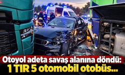 Otoyol adeta savaş alanına döndü: 1 TIR 5 otomobil otobüs...