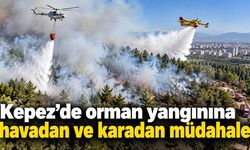 Kepez’de orman yangınına havadan ve karadan müdahale