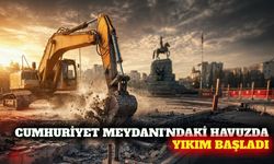 Antalya Cumhuriyet Meydanı'nda havuz yıkımı başladı