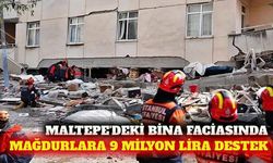Maltepe'de çöken bina mağdurlarına 9 milyon lira destek