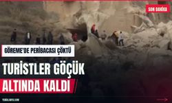 Göreme'de peribacası çöktü: Yaralı turistler var