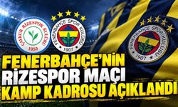 Fenerbahçe’nin Rizespor maçı kadrosu açıklandı: Mert Hakan Yandaş geri döndü