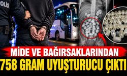 Mide ve Bağırsaklarından 758 gram uyuşturucu çıktı!
