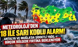 Meteoroloji'den 18 İle Sarı Kodlu >Alarm! Antalya ve Muğla'da Şiddetli Yağış