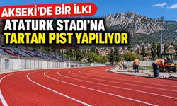 Akseki'de bir İlk! Atatürk Stadı'na tartan pist yapılıyor