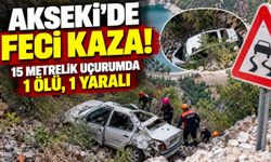 Akseki'de feci kaza! Uçuruma yuvarlanan otomobilde 1 ölü, 1 yaralı