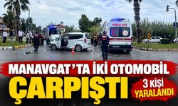 Manavgat'ta iki otomobil çarpıştı: 3 kişi yaralandı