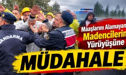 Cumhuriyet Bayramı'nda haklarını arayan madencilere müdahale