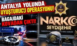 Antalya yolunda uyuşturucu operasyonu! Bagajdaki kovadan çıktı