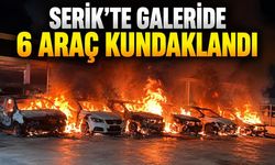 Serik’te galerideki 6 araç kundaklandı, şüpheli teslim oldu