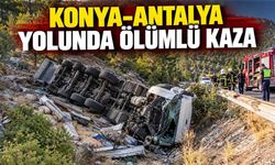 Konya-Antalya yolunda TIR şarampole devrildi: 1 ölü