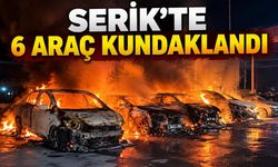 Serik’te galeride 6 otomobili yakan şüpheli tutuklandı